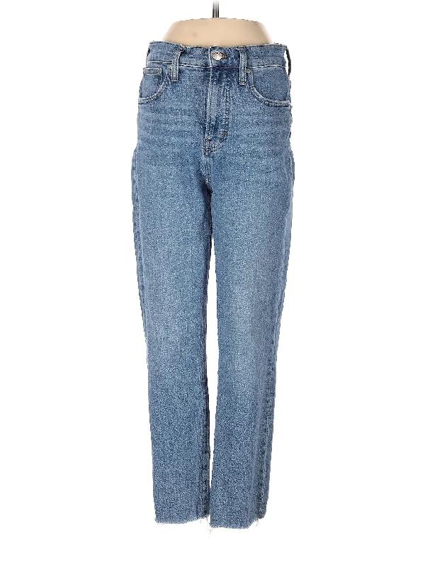 High-Rise Straight-leg Jeans in Medium Wash Refined Women's Hand - crafted