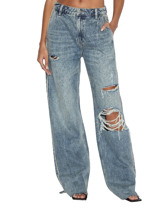 LOW RIDER TUCK FRAYED Preppy Women's College