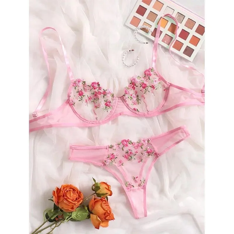 Floral Amanta Lingerie Set Cashmere