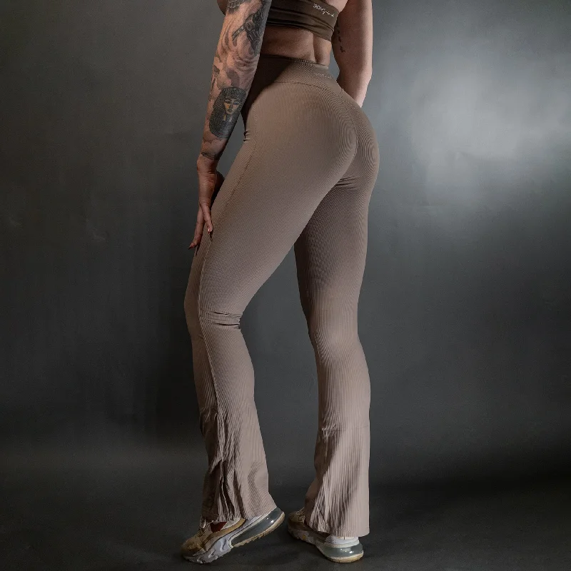 Reborn Flared Leggings | Tan Cozy Women's Winter
