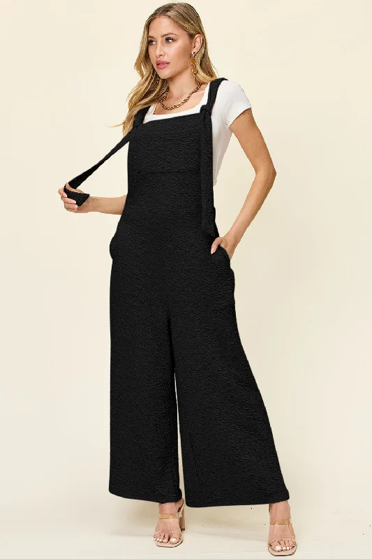 Double Take Full Size Sleeveless Wide Leg Jumpsuit Youthful Women's Anime - inspired