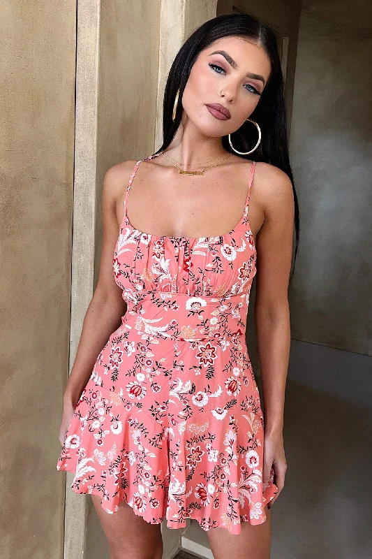 Sitara Playsuit - Pink Floral Traditional Women's Wool