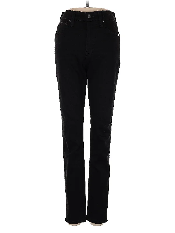 High-Rise Straight-leg Jeans Monochromatic Office Style