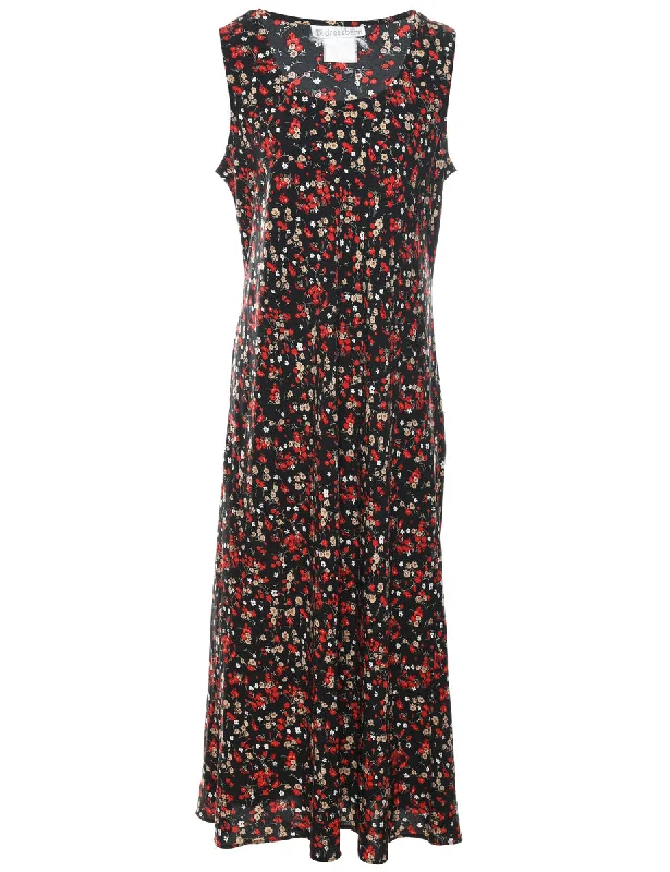 Floral Print Dress - L Elegant Women's Formal 