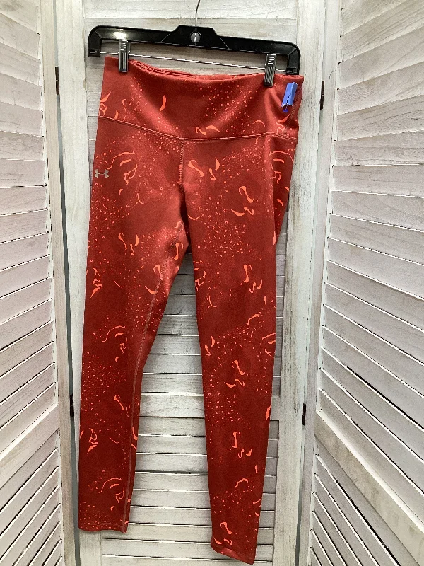 Athletic Leggings By Under Armour In Orange, Size: M Sporty Women's Athleisure 