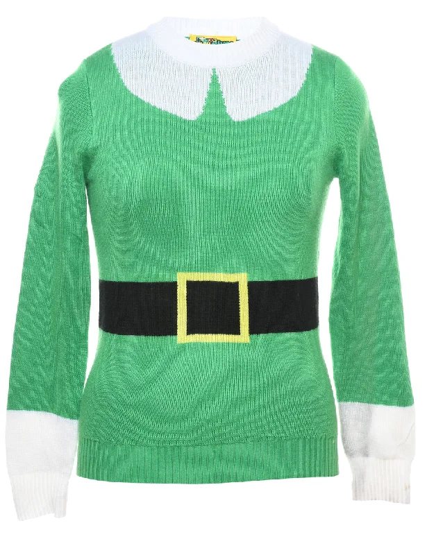 Green Christmas Jumper - XS British Gentlewoman Style