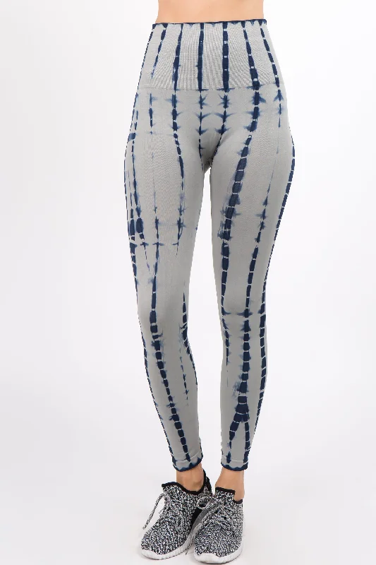 Tie Dye Stripe Performance Leggings Stylish Women's Neon