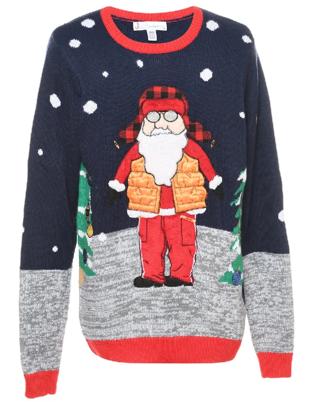 Santa Claus Christmas Jumper - M Sporty Women's Athleisure 
