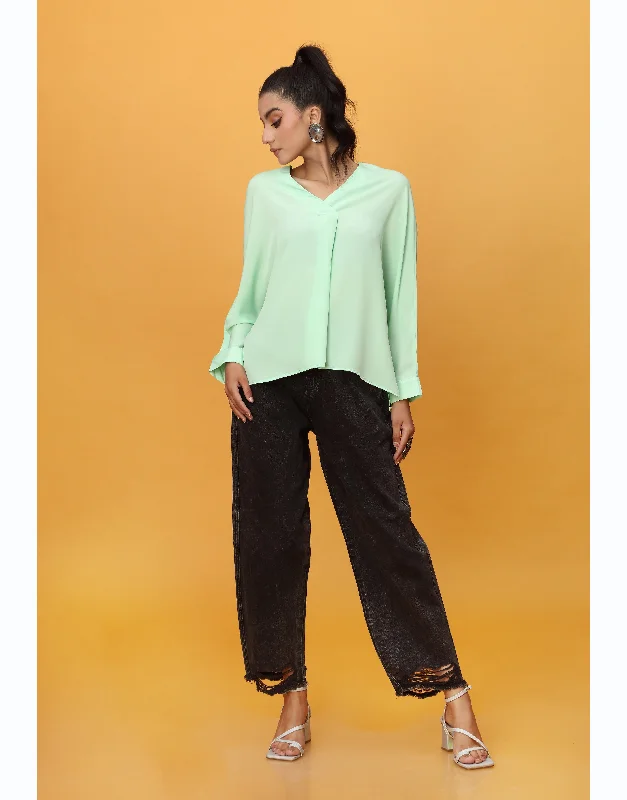 Slouchy Balloon Jeans Rough Hem Charcoal Black Classic Women's Tweed