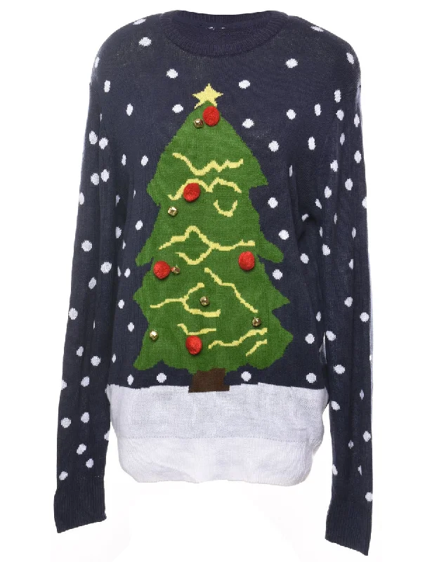 Navy Christmas Jumper - L garde