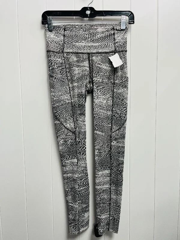 Athletic Leggings By Lululemon In Grey & White, Size: 4 Australian Beach