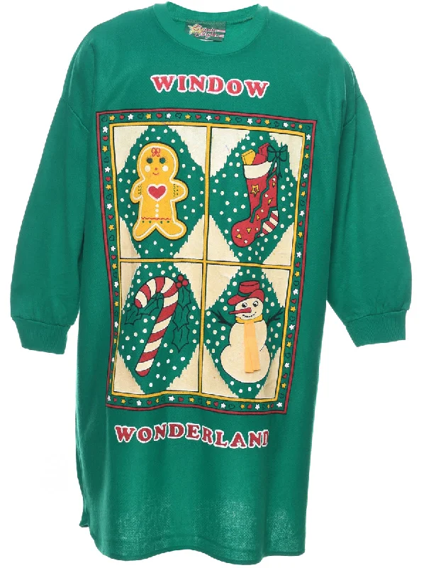 Snowman Christmas Sweatshirt - L Refined Women's Velvet