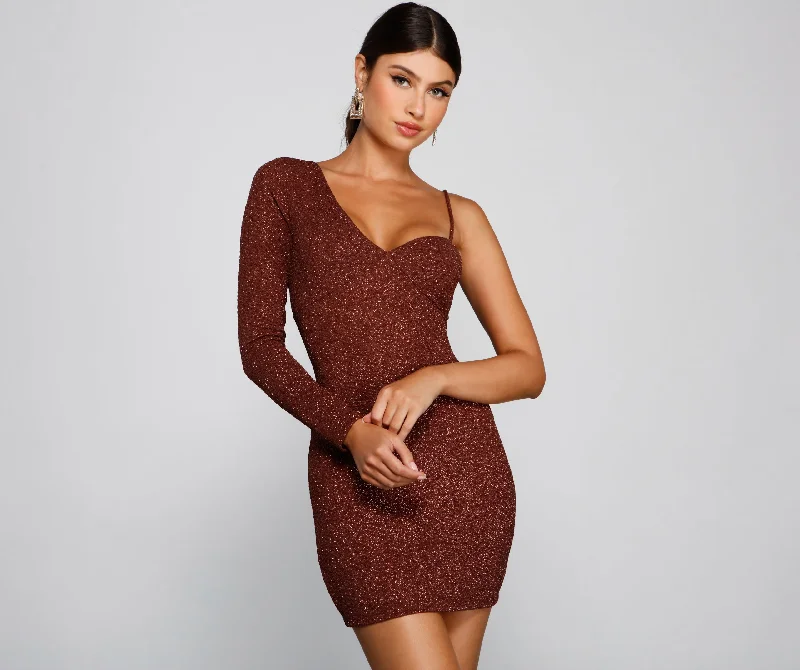 One Women Show Glitter Mini Dress Contemporary 