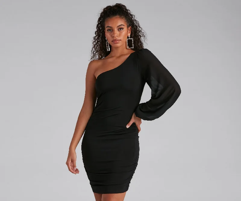 What A Look One Shoulder Mini Dress Refined Women's 