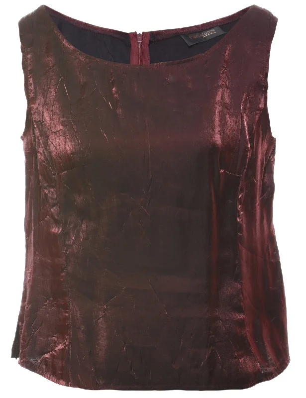 Maroon Evening Top - M Sharp Women's Italian