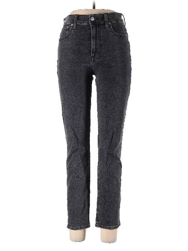 Mid-Rise Straight-leg Jeans Casual Women's Loose - fitting