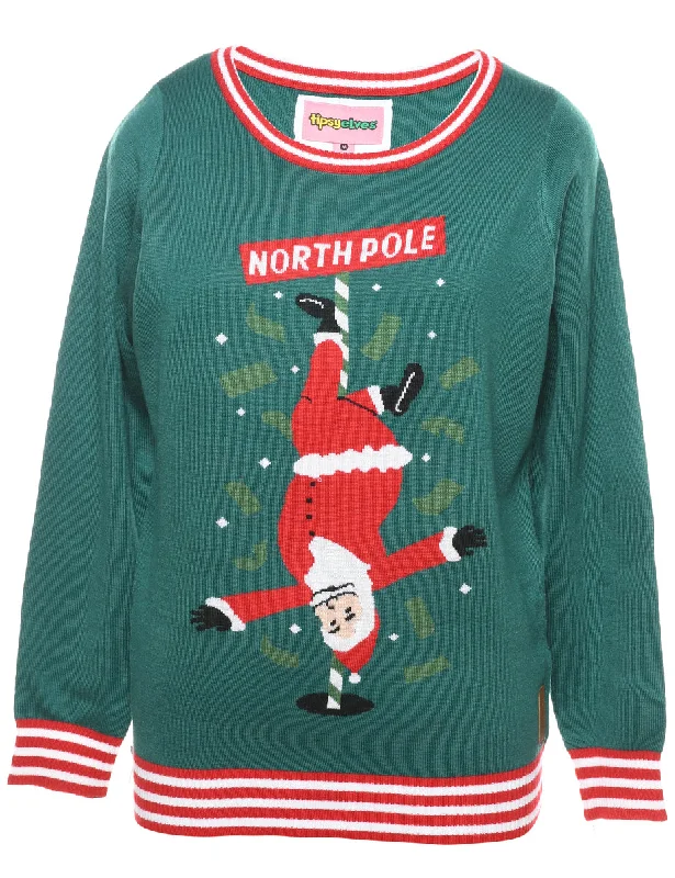 Santa Claus Christmas Jumper - M Laid - back Women's Style