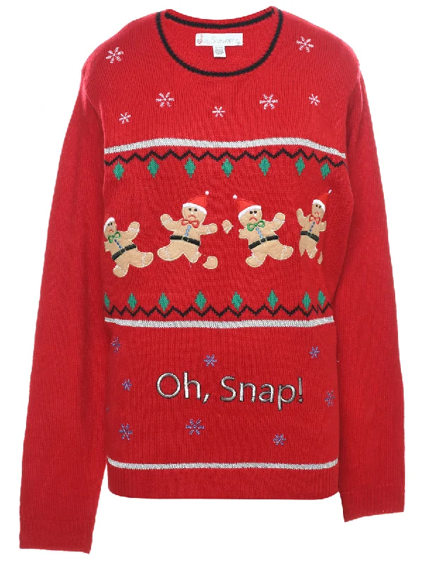 Teddy Bear Print Christmas Jumper - XL Refined Women's Classic 