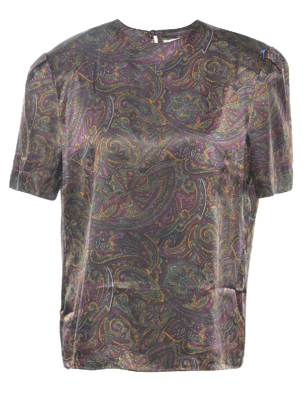 Paisley Printed Top - L Sustainable Organic