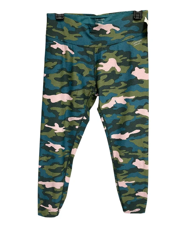 Athletic Leggings By Calvin Klein Performance In Camoflauge, Size: M Classic Women's Tweed