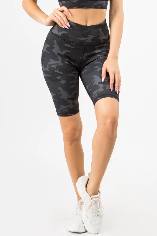 Dark Camo Active Biker Shorts Compression