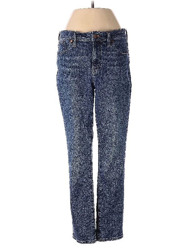 High-Rise Straight-leg Jeans in Medium Wash Compression