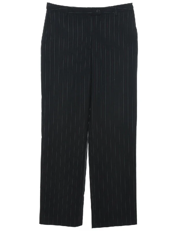 Pinstripes Black Trousers - W32 L30 Tough Women's Military - inspired