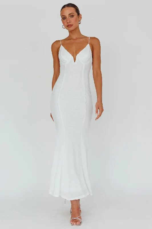 Lake Como Bodycon Maxi Dress White Scandinavian