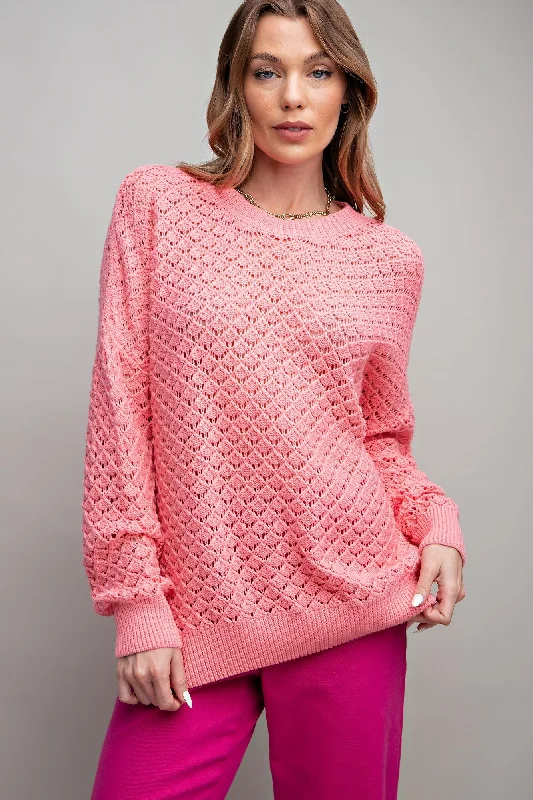 Pink Knit Long Sleeve Top Country