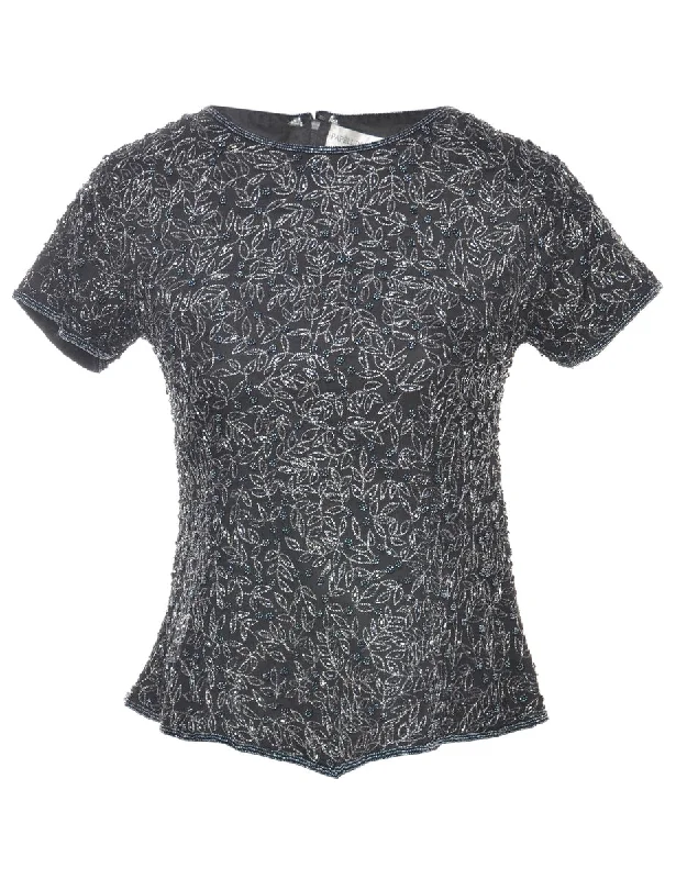 Silk Beaded Party Top - S Youthful Women's Anime - inspired
