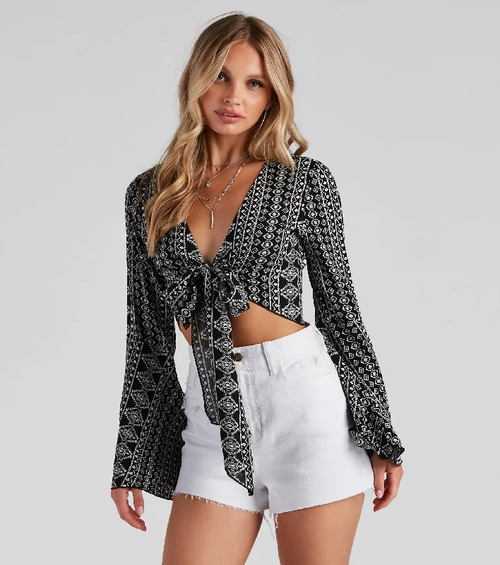 Desert Stroll Tie-Front Top Sleek Women's 