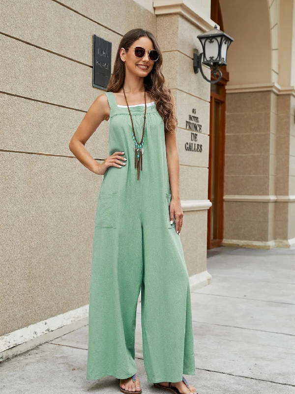 Square Neck Sleeveless Jumpsuit Confident Women's High - fashion