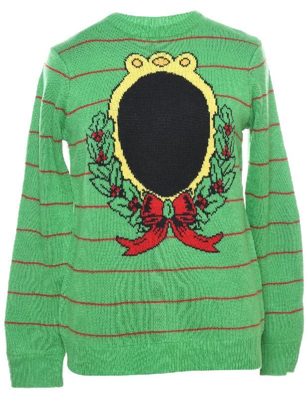 Festive Season Christmas Jumper - M Artistic Women's Hand - painted