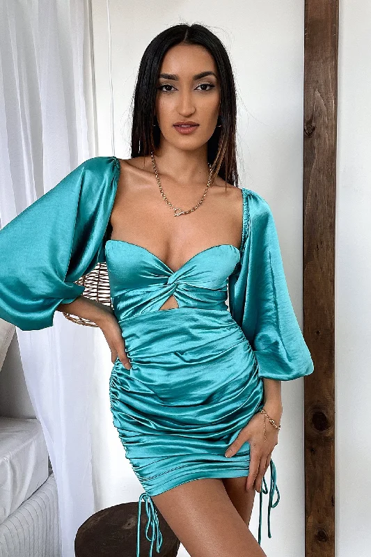 Porche Dress - Aqua Unique Women's Upcycled
