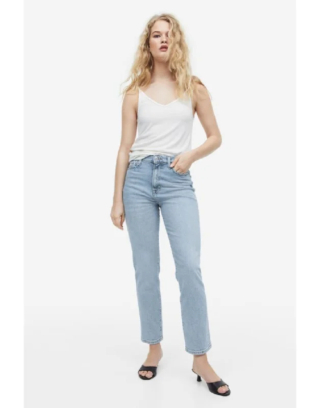 HM Slim Mom Jeans Light Wash Dynamic Women's High - energy