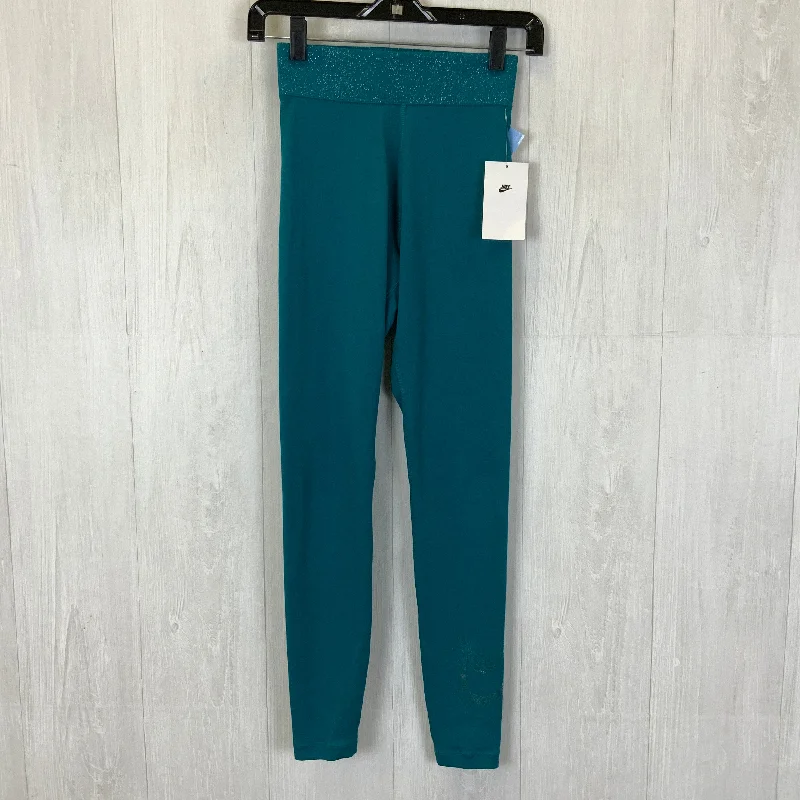 Athletic Leggings By Nike In Aqua, Size: Xs Preppy Women's College