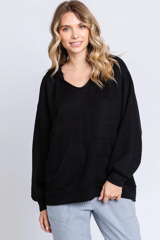 Black Front Pocket Hoodie Compression