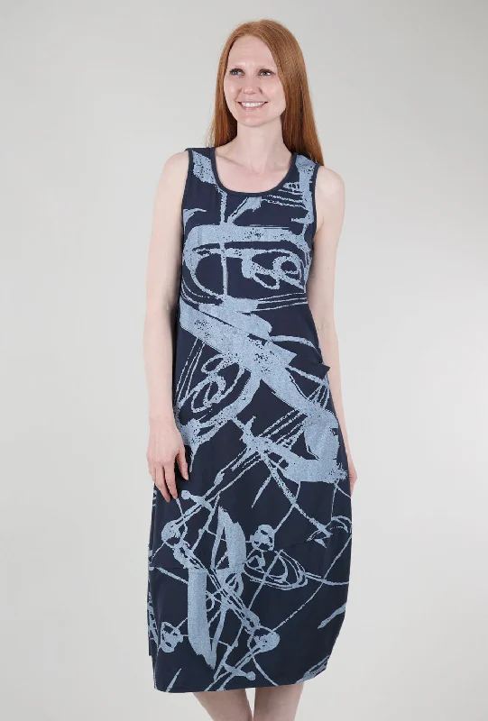 Print Bubble Dress, Ink Youthful Women's Anime - inspired