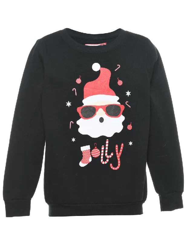 Santa Claus Christmas Sweatshirt - M Bold Women's Animal Print