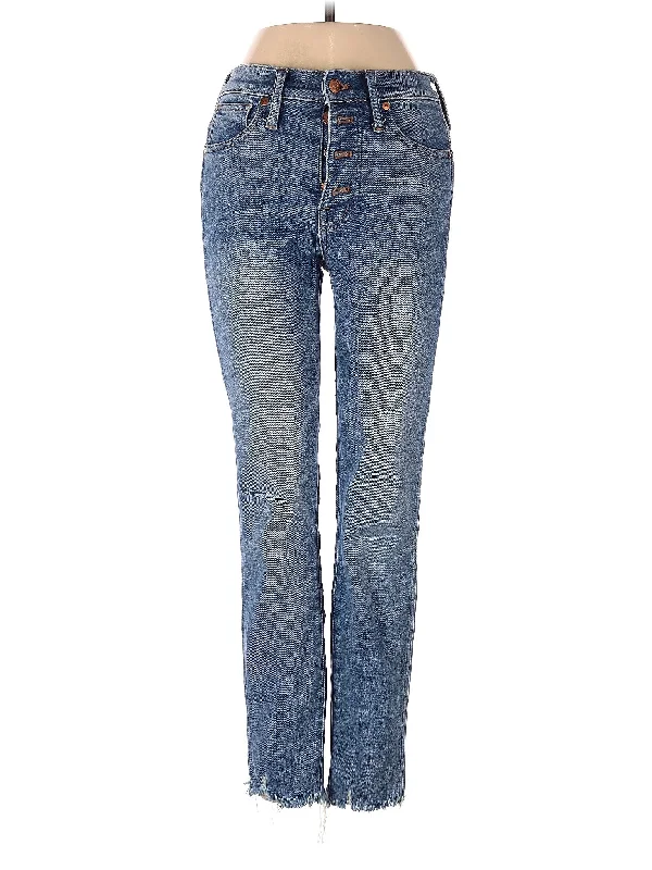 High-Rise Bootleg Jeans in Medium Wash Cool Women's Distressed