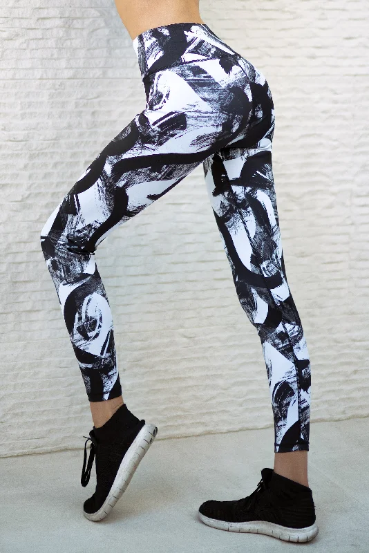 Striking Strokes of Color Active Leggings Hip Women's Retro