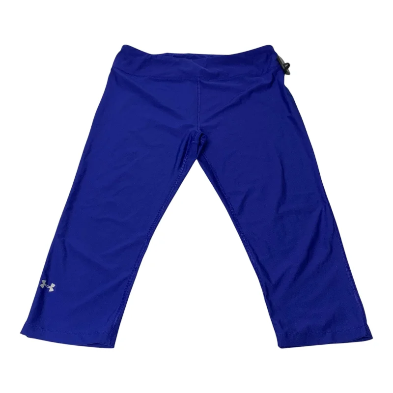 Athletic Leggings Capris By Under Armour In Blue, Size: L Sleek Women's Metallic