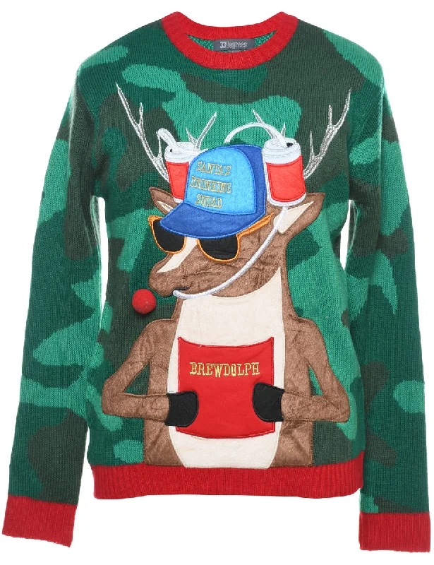 Reindeer Christmas Jumper - S Modern Women's 
