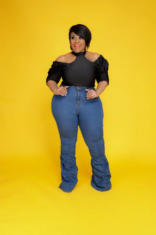 Blue Thing Ruched Jeans Modern Women's 