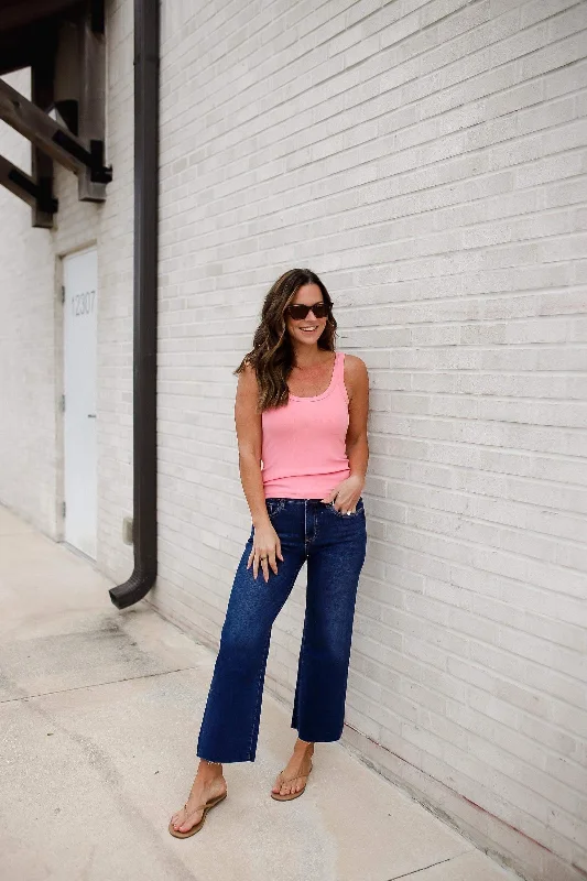 Night Out Tummy Control Wide Leg Jeans Plus/Reg WH Australian Beach