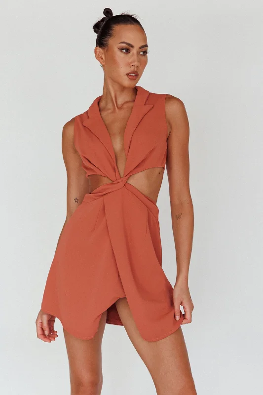 Milarni Collared Cut-Out Mini Dress Rose Relaxed Women's Beachy