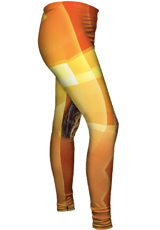Cat Orange Background Hip Women's Retro