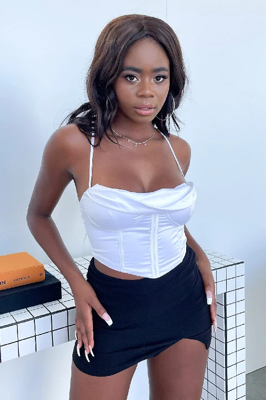 Caribbean Corset Top - White Classic Women's Tweed