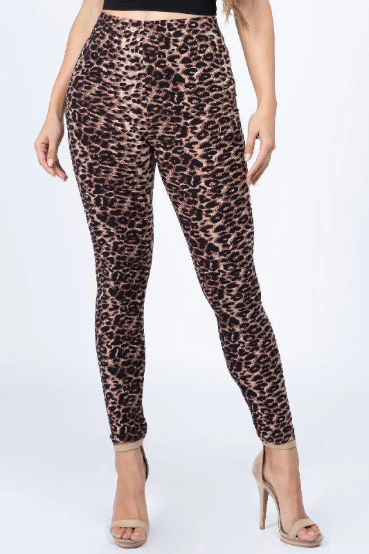 Cheetah Instinct Peach Skin Leggings Classic Women's Tweed