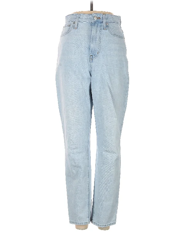High-Rise Straight-leg Jeans in Light Wash Hip Women's Retro